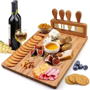 Planche à fromage en bambou, couteau à fromage, trancheur de fromage, fourchette, cuillère, outils de cuisine, planche à découper en bois 1